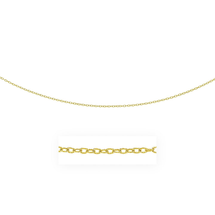 2.5mm 14k Yellow Gold Pendant Chain with Textured Links
