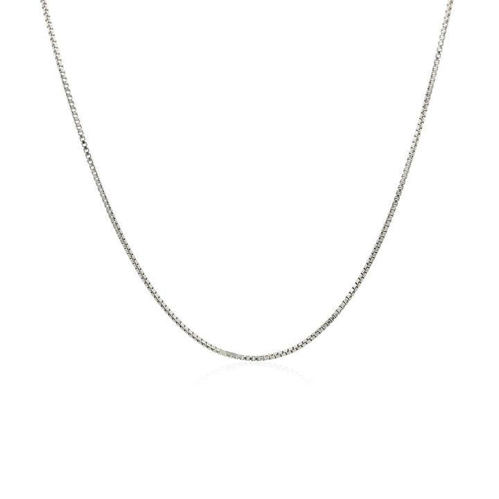 Sterling Silver Rhodium Plated Box Chain 0.7mm