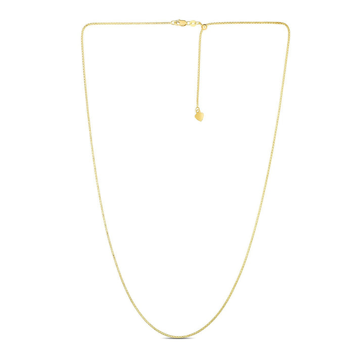 14k Yellow Gold Adjustable Popcorn Chain 1.3mm