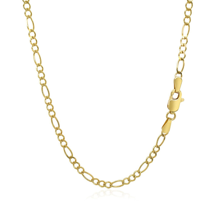 3.0mm 10k Yellow Gold Solid Figaro Chain