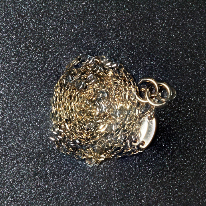 Diamond Cut Bead Links Pendant Chain in 14k Two Tone Gold (3.5mm)