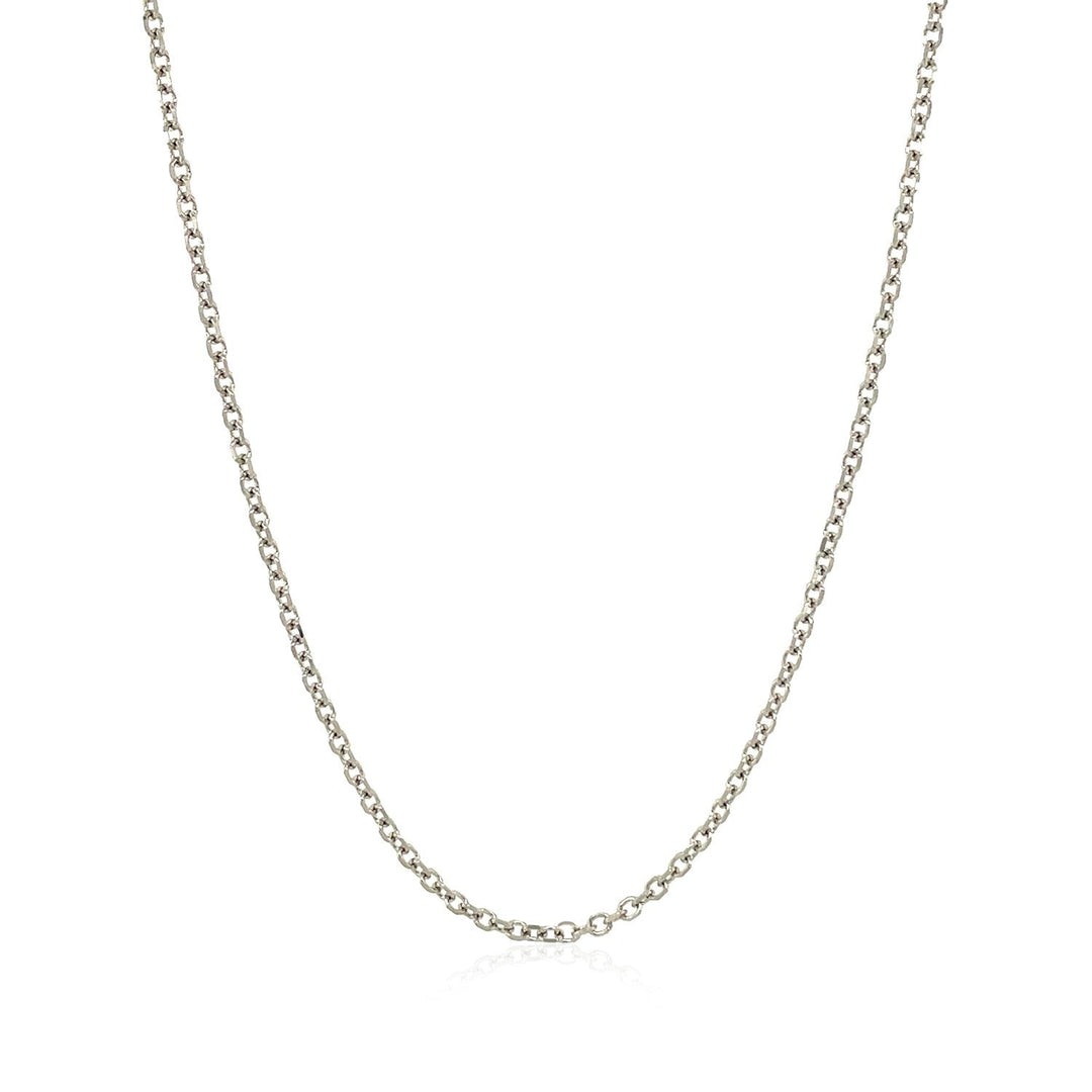 14k White Gold Diamond Cut Cable Link Chain 1.5mm