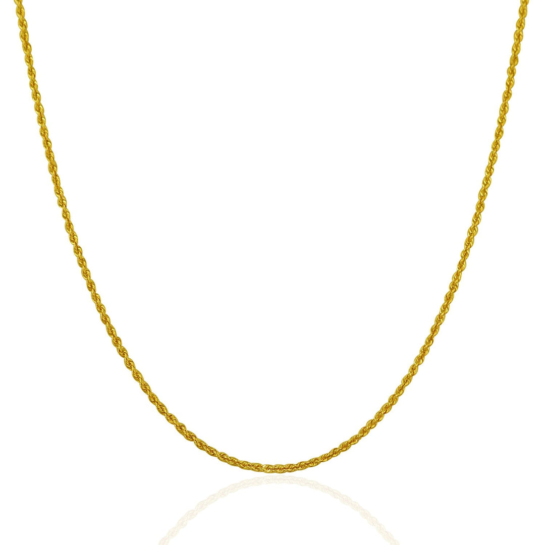 14k Yellow Gold Solid Rope Chain 1.25mm
