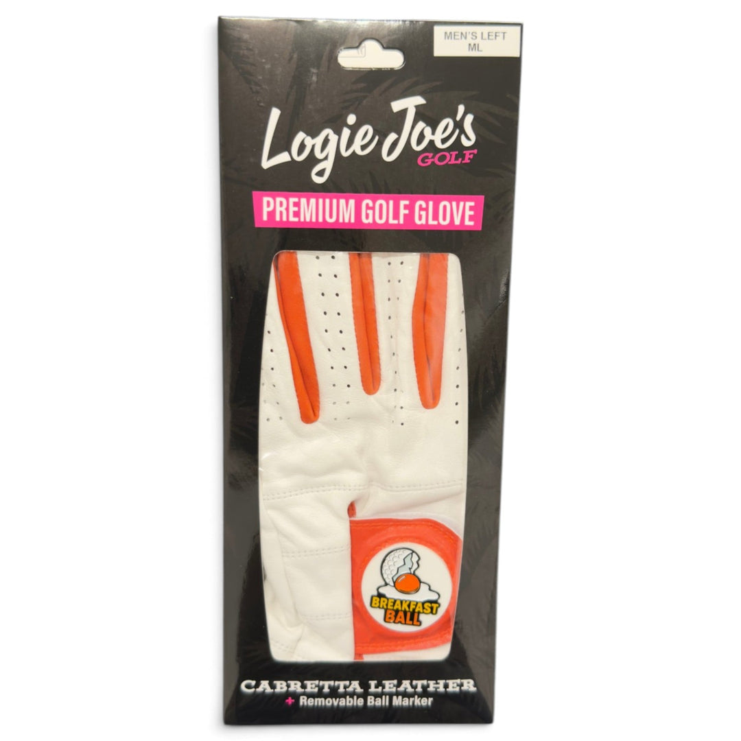 Breakfast Ball Cabretta Leather Golf Glove | Premium Golf Glove with Magnetic Ball Marker | Left &amp; Right Hand | Standard &amp; Cadet Sizes