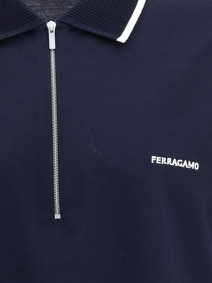 Ferragamo Men Zip Polo Shirt