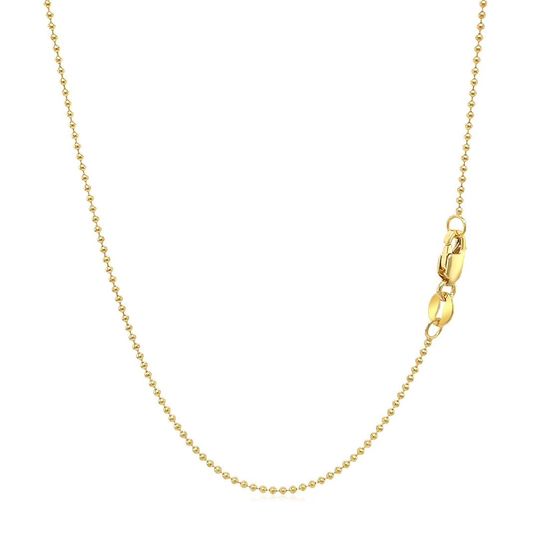14k Yellow Gold Bead Chain 1.0mm