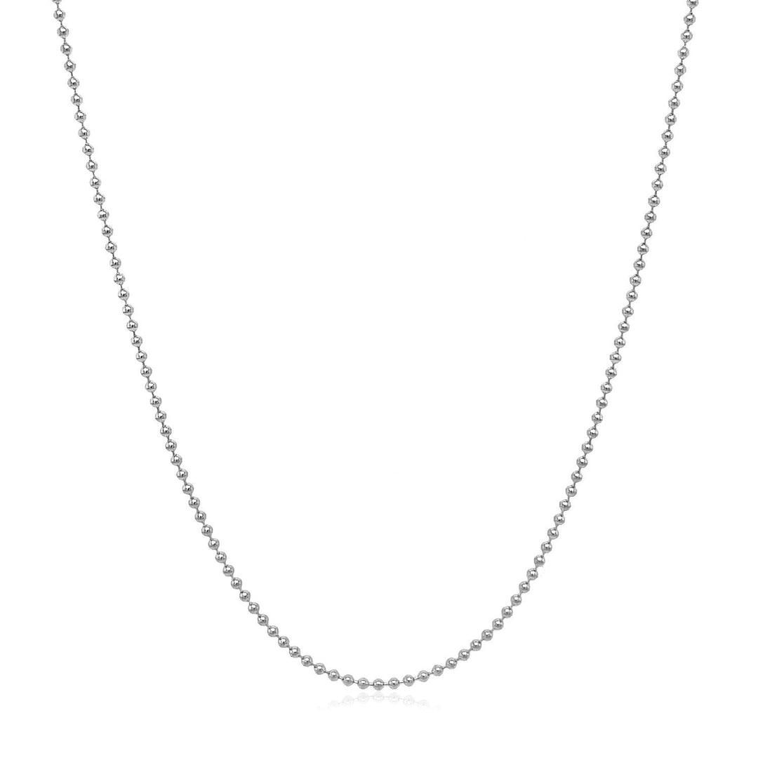14k White Gold Bead Chain 1.0mm