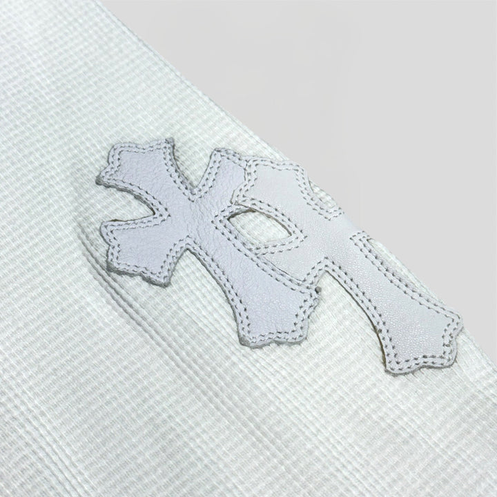 Chrome Hearts Leather Cross Patch Thermal Shirt in White