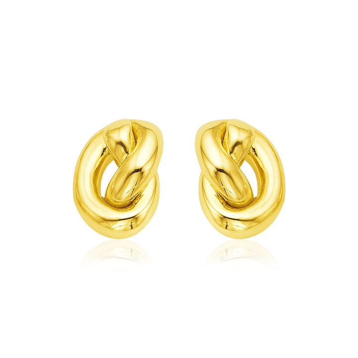 14k Yellow Gold Polished Knot Earrings