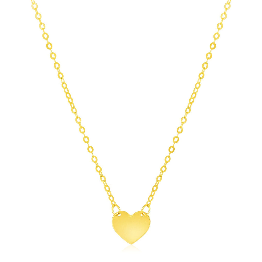 14k Yellow Gold Polished Mini Heart Necklace