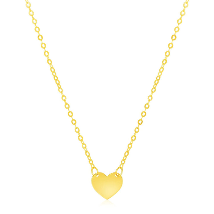 14k Yellow Gold Polished Mini Heart Necklace