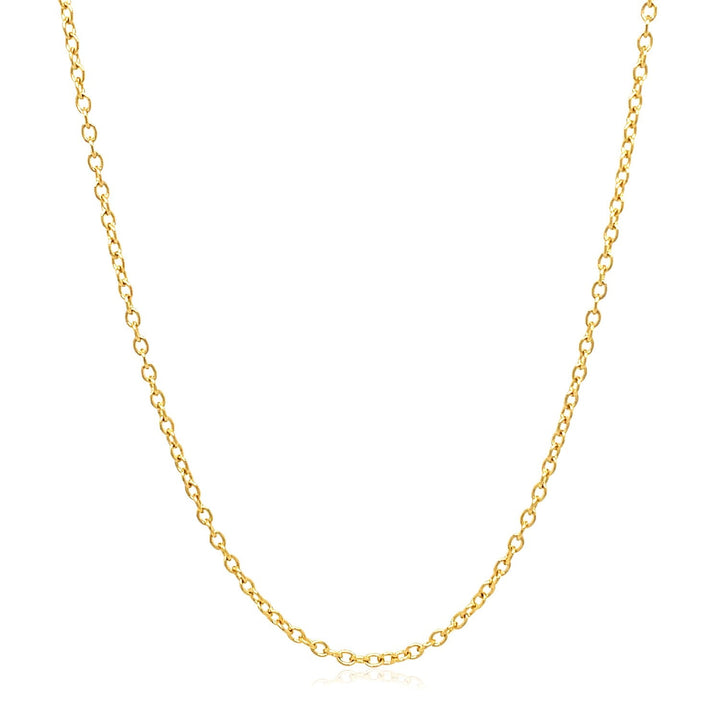 18k Yellow Gold Round Cable Link Chain 1.5mm
