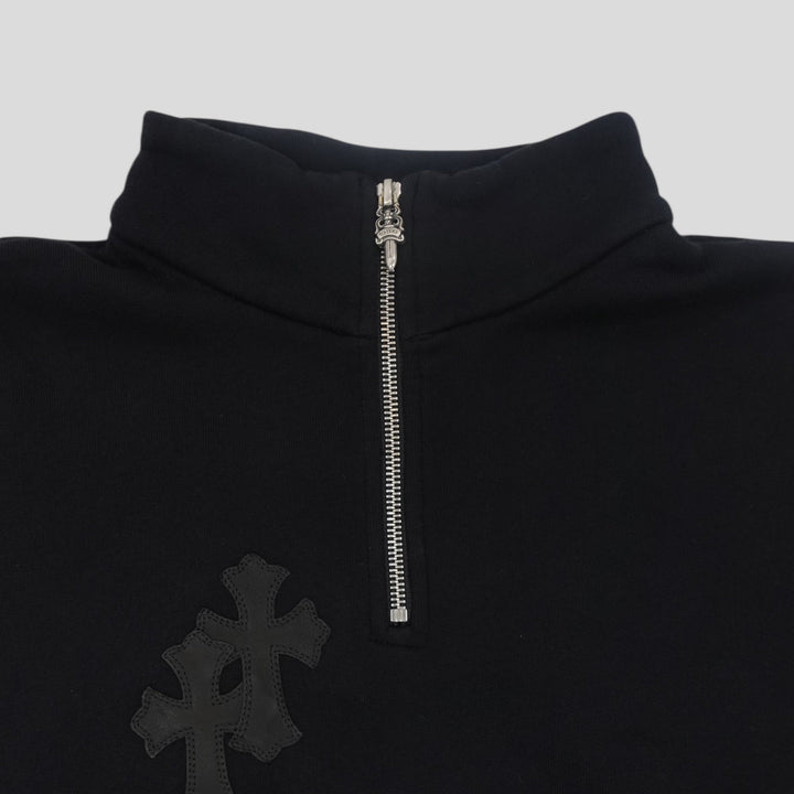 Chrome Hearts Pony Hair Quarter Zip in Black