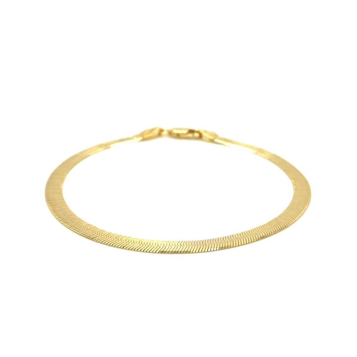 4.0mm 14k Yellow Gold Super Flex Herringbone Bracelet