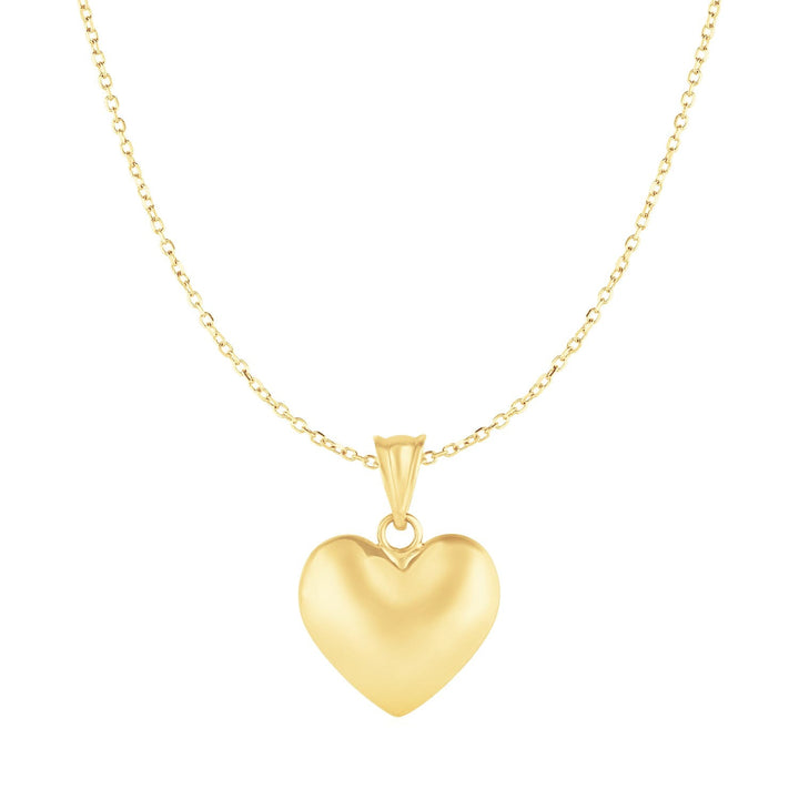 Puffed Heart Pendant in 10k Yellow Gold
