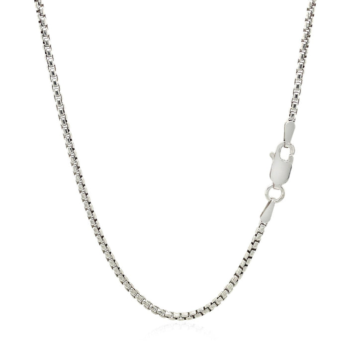 Sterling Silver Rhodium Plated Round Box Chain 1.8mm