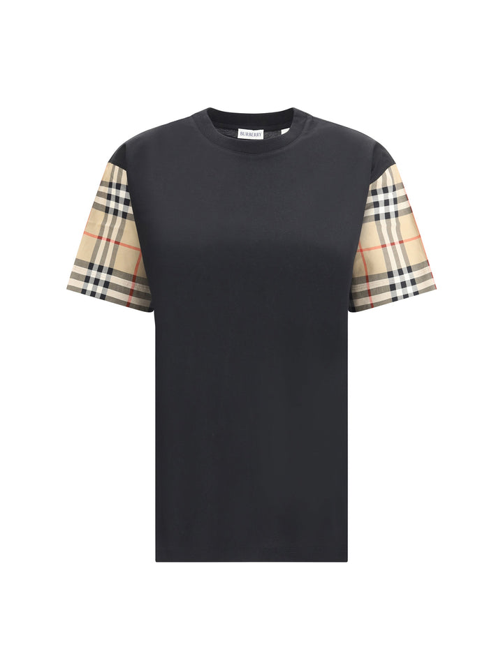 Burberry Women Check Archive Sleeve T-Shirt