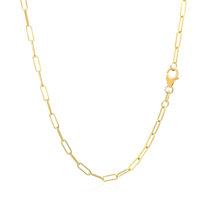 14K Yellow Gold Delicate Paperclip Chain (2.1mm)