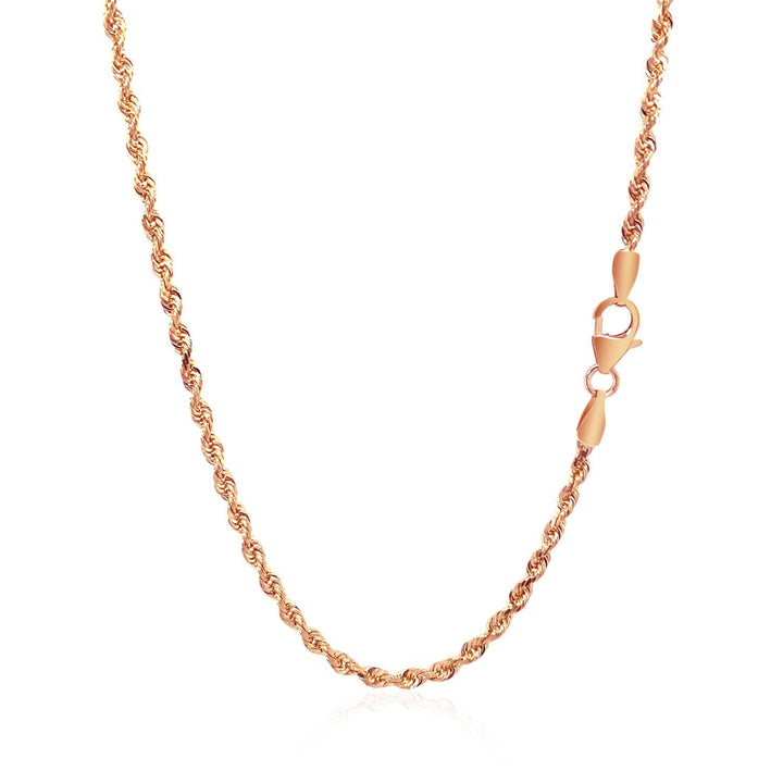 14k Rose Gold Solid Diamond Cut Rope Chain (2.30 mm)