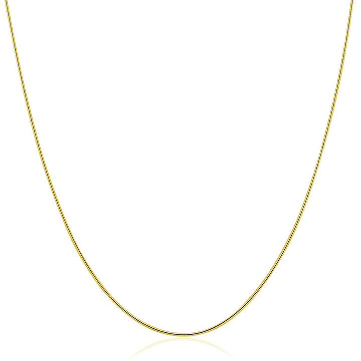 14k Yellow Gold Thin Motif Round Omega Necklace
