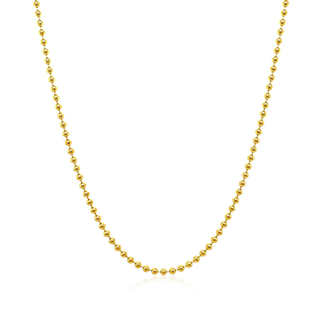 14k Yellow Gold Bead Chain 1.5mm