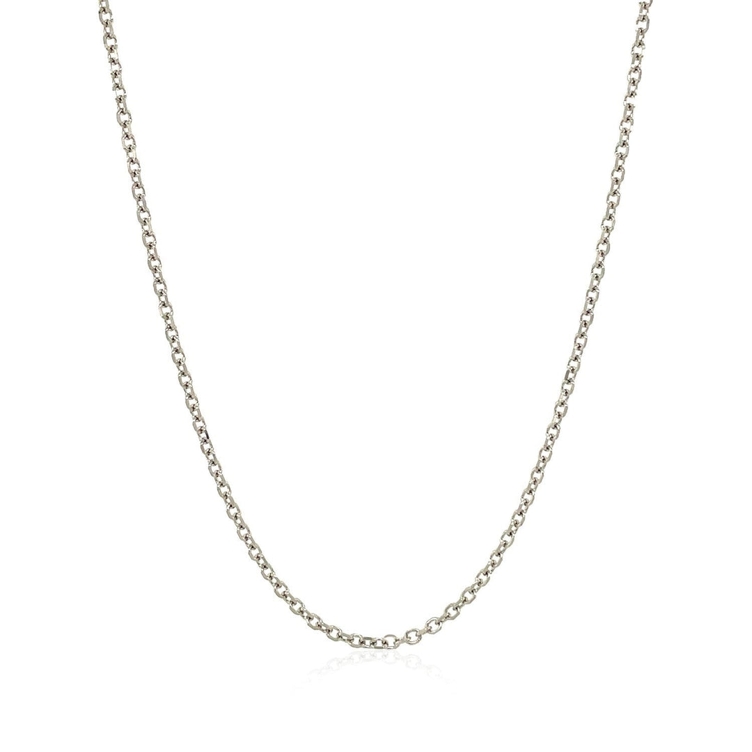 18k White Gold Diamond Cut Cable Link Chain (1.40 mm)