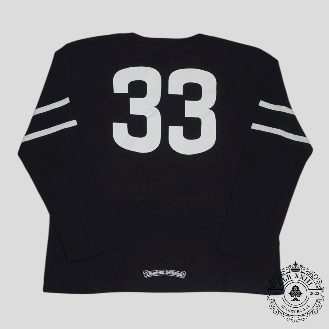 Chrome Hearts 33 Horseshoe Logo Women's Long Sleeve Tee in Black