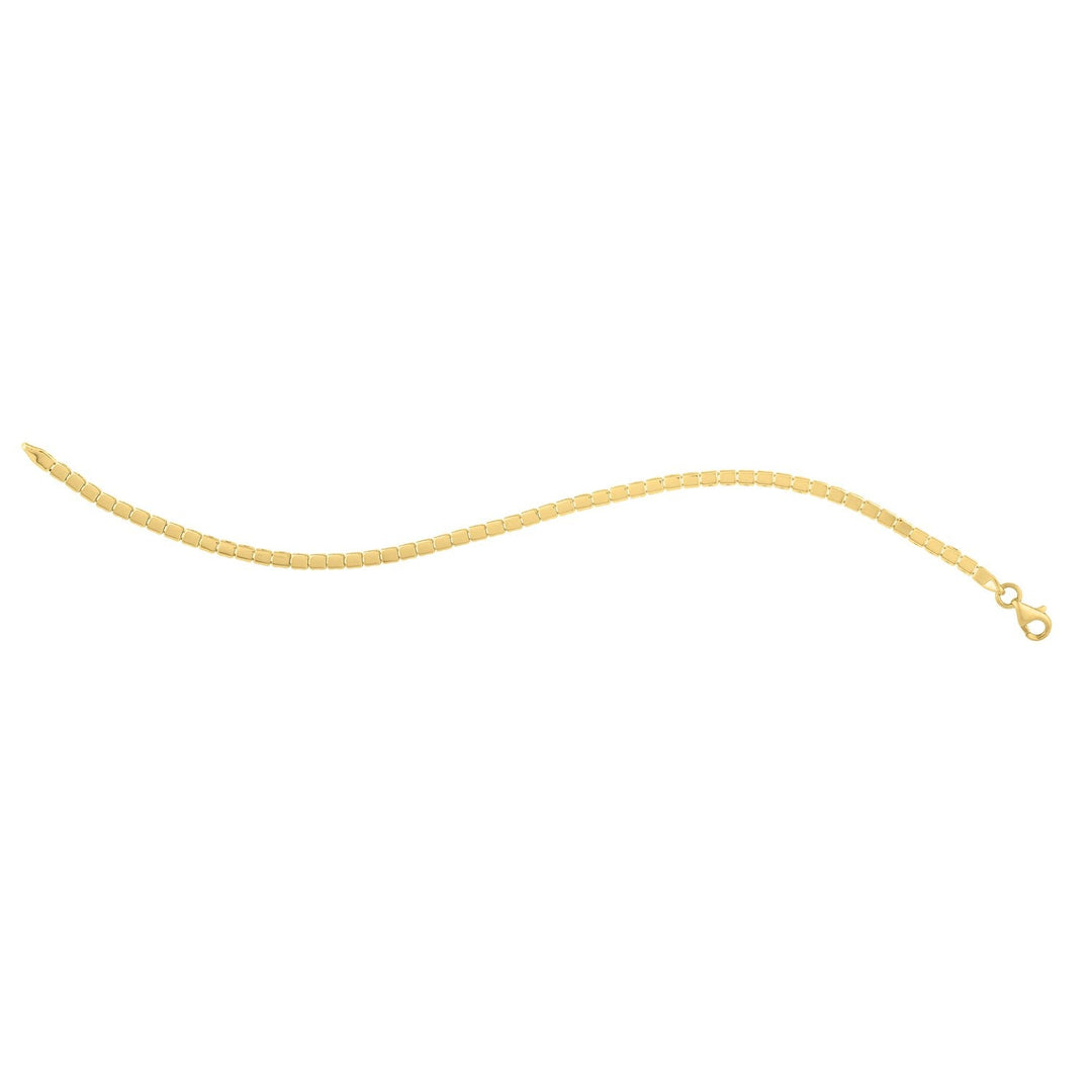 14k Yellow Gold 7 inch Mini Cube Bracelet (2.60 mm)