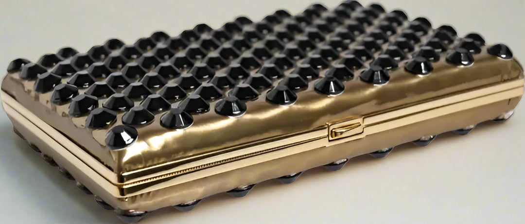 Dolce & Gabbana GOLD CRYSTAL BIFOLD CLUTCH EVENING PARTY