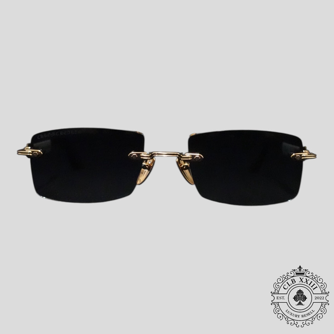 Chrome Hearts Deep II Sunglasses in White/Gold
