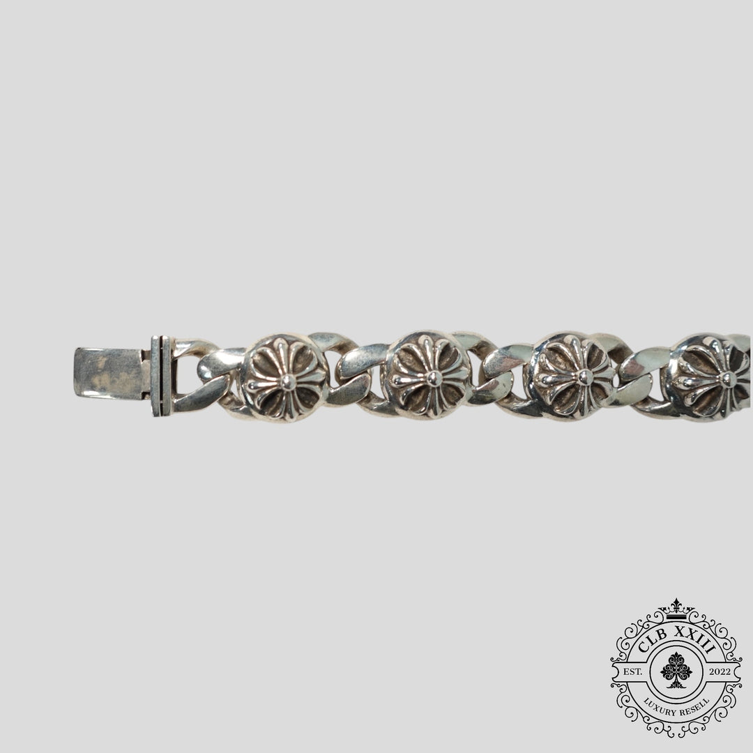 Chrome Hearts Cross 6 Link Cuban Bracelet in Silver