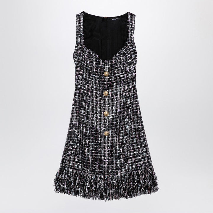 Balmain Tweed Mini Dress With Buttons Women