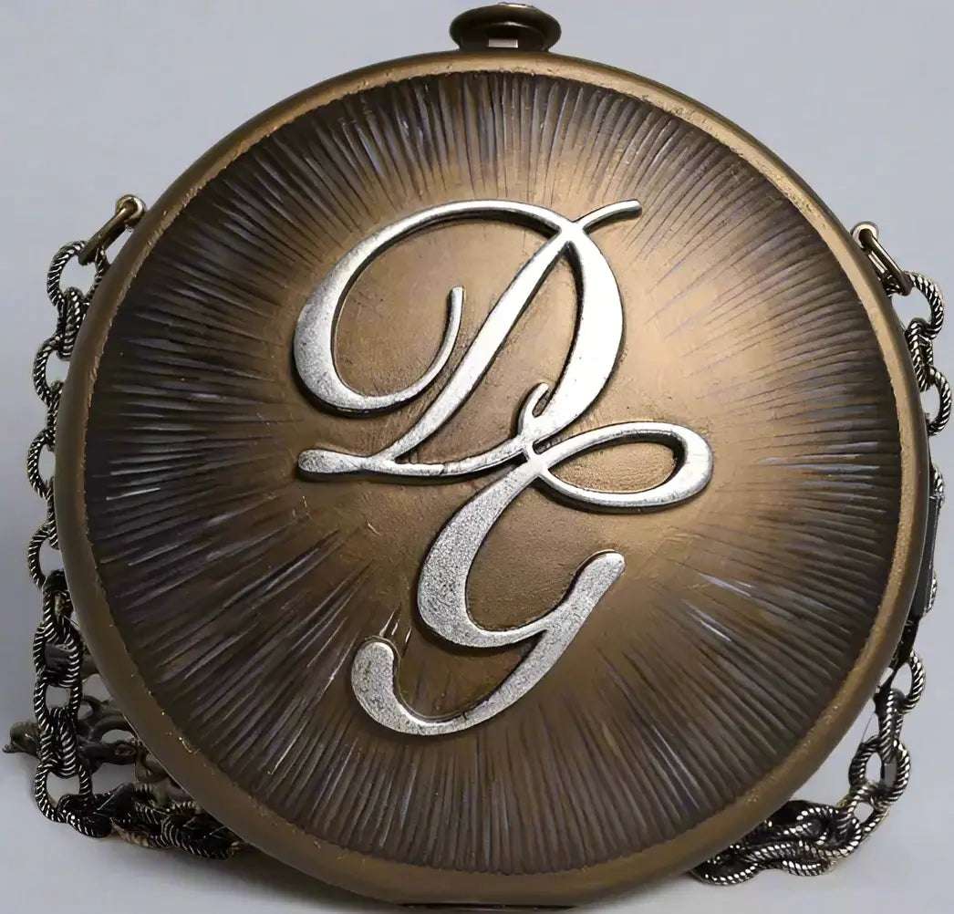 Dolce & Gabbana Gold Brass Metal DG Crown Clutch Crossbody Bag