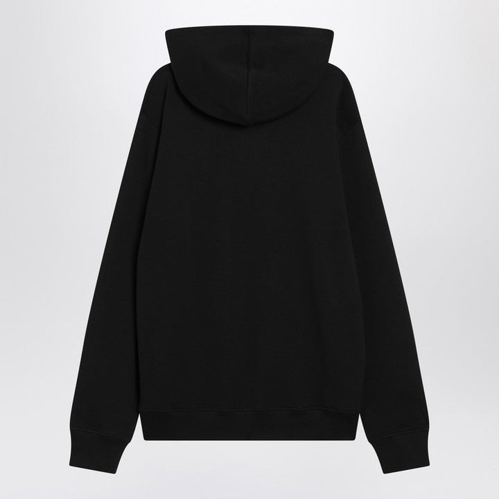 Balmain Black Cotton Hoodie With Logo Men