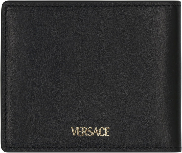 VERSACE Mini Leather Wallet with Iconic Emblem