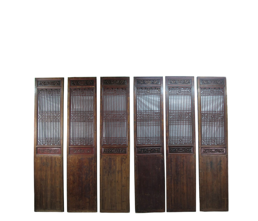 Monumental 11 Feet Tall  Antique Chinese Screen Panel Door – Set of 6
