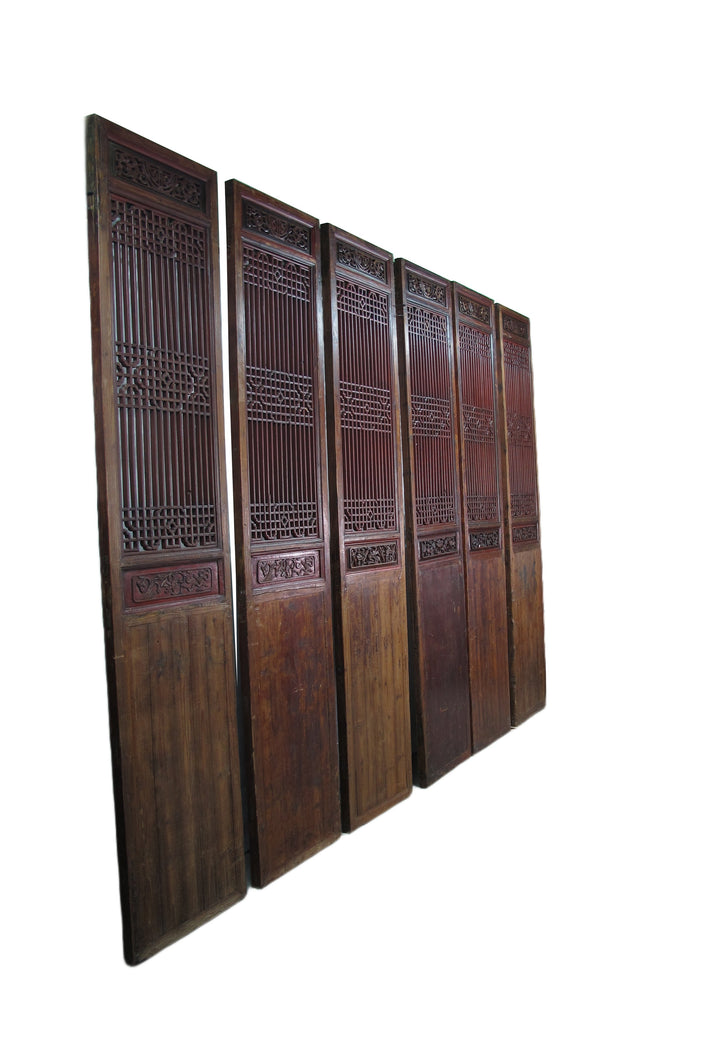Monumental 11 Feet Tall  Antique Chinese Screen Panel Door – Set of 6