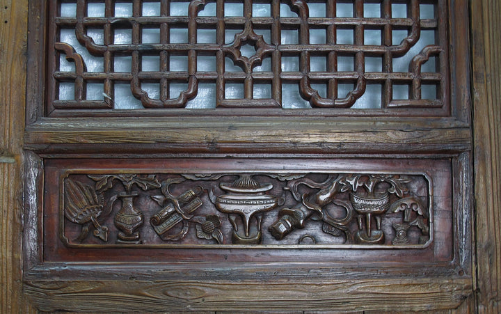 Monumental 11 Feet Tall  Antique Chinese Screen Panel Door – Set of 6