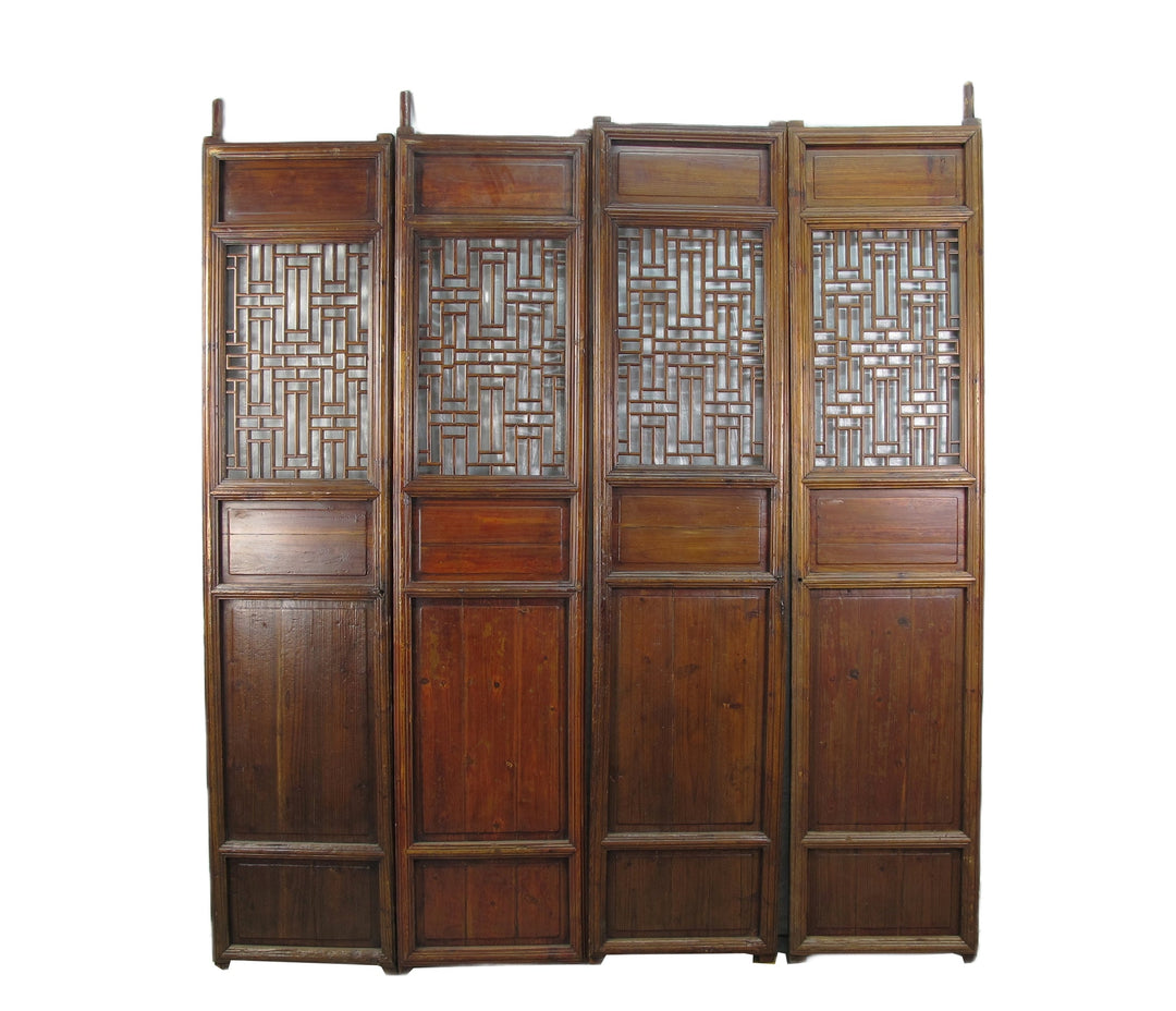 Double Happiness Lattice Screen Door Panel - Set of 4