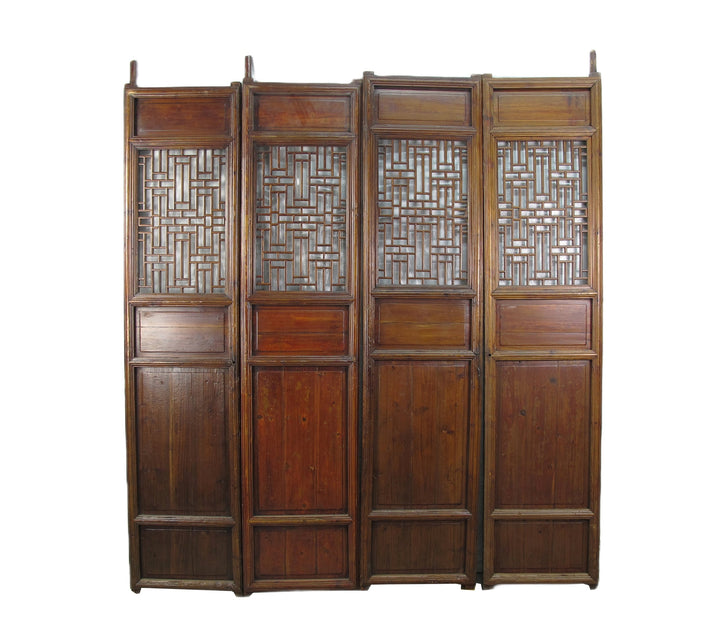 Double Happiness Lattice Screen Door Panel - Set of 4