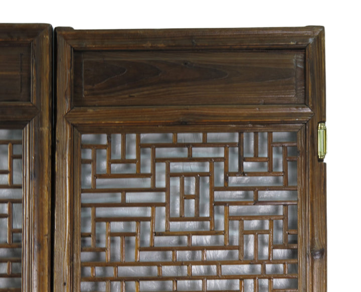Pair of Antique Chinese Double Happinese Lattice Door