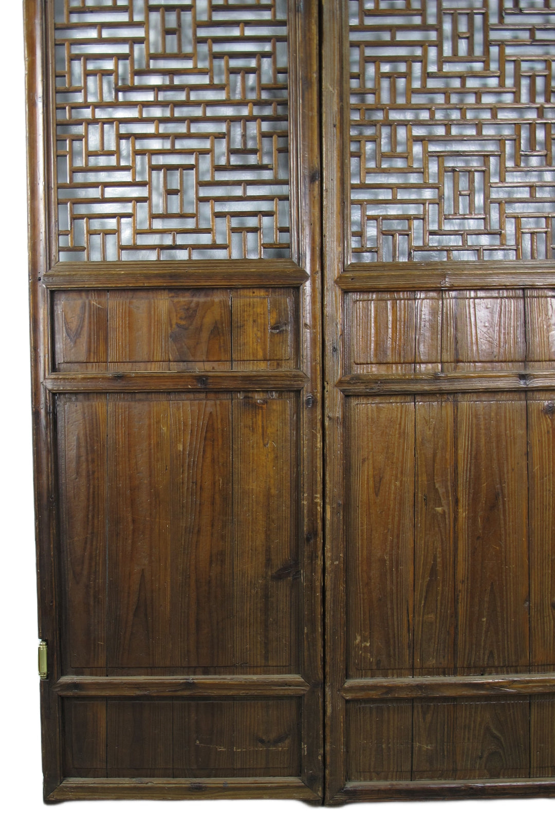 Pair of Antique Chinese Double Happinese Lattice Door