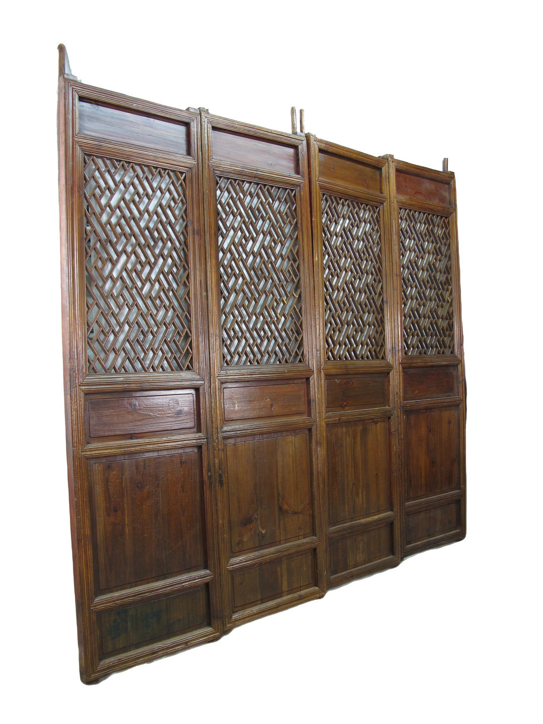 Set of 4 Antique Lattice Screen Door Panel