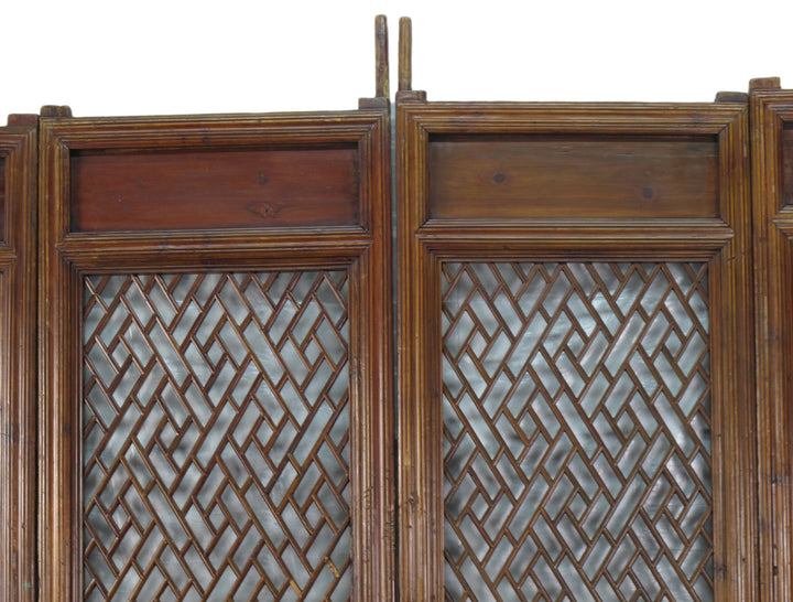 Set of 4 Antique Lattice Screen Door Panel