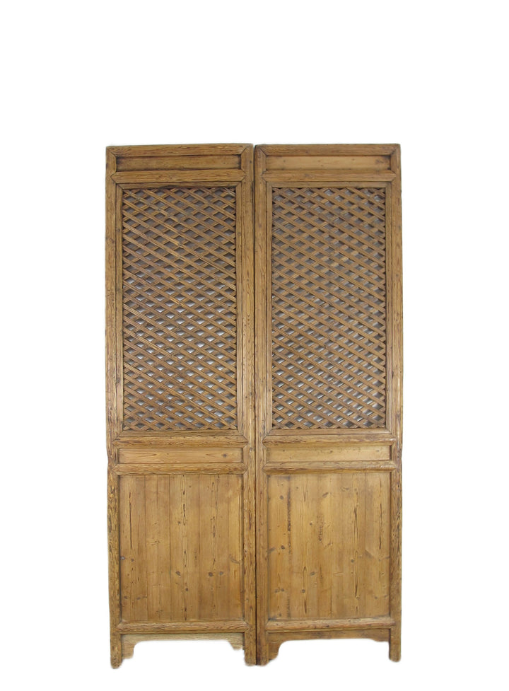 Early 20 Century Antique Chinese Screen Door - A Set of Lattice Screen Panels