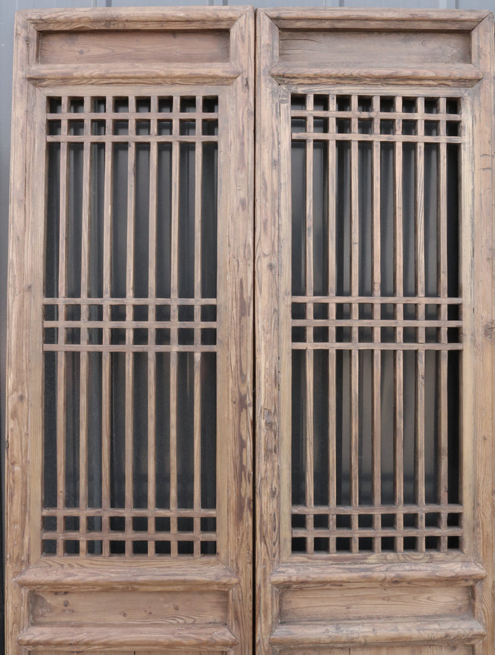 Late 19 Century Antique Chinese Lattice Screen Door - A Set of 4 Screen Panel