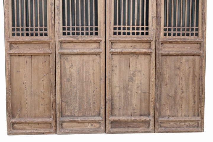 Late 19 Century Antique Chinese Lattice Screen Door - A Set of 4 Screen Panel