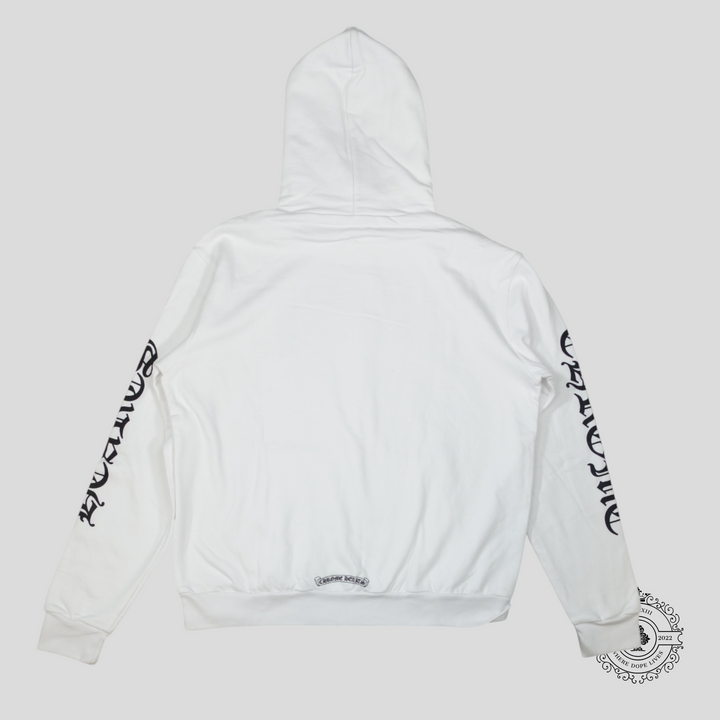 Chrome Hearts Vertical Logo Hoodie in White