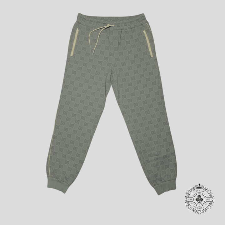 Gucci Tonal Jacquard Track Pants in Light Grey