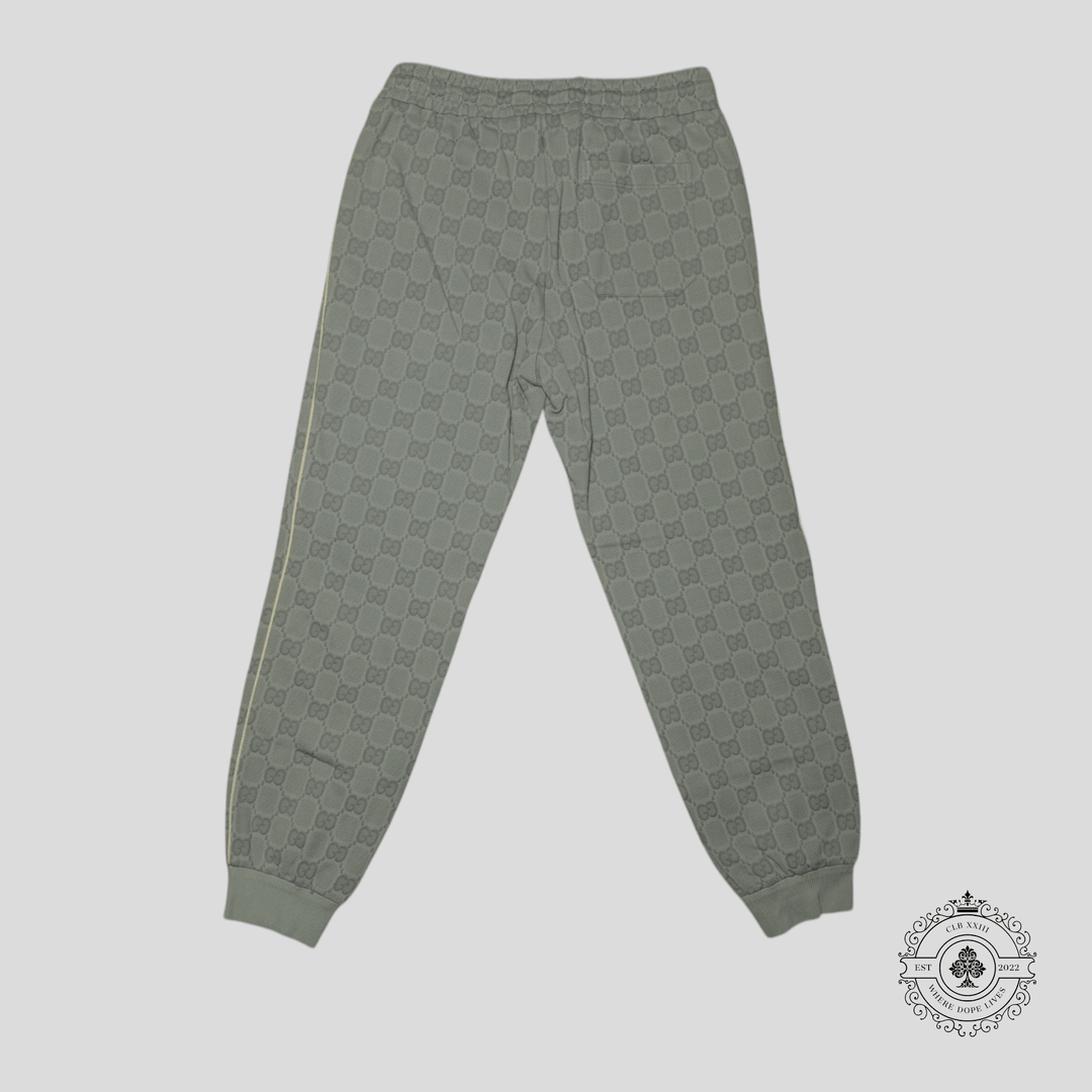 Gucci Tonal Jacquard Track Pants in Light Grey